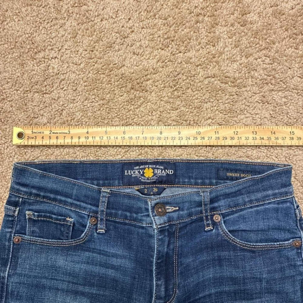 Western Y2K Lucky Brand Sweet Boot Low Rise Bootcut Stretch Blue Jeans Size 2 - Picture 2 of 8